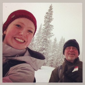 Dad and I out in the snow. It was a wonderland!